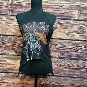 Black Sabbath Women's Black Medium Halter Shirt Top Blouse Customized Open Back